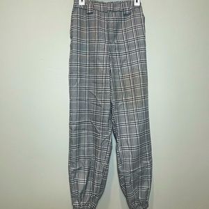 High Waisted Plaid Pants L